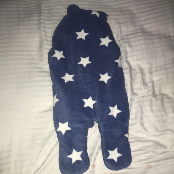 Baby fleece blue with starts swaddle with ears - Picture 2 of 6
